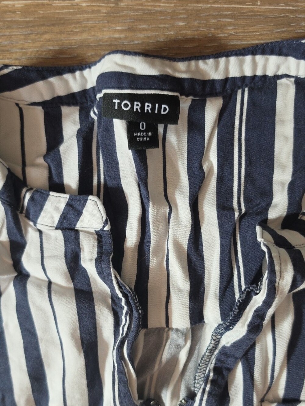 torrid Navy and White Sleeveless Drawstring Stripe Dress - Picture 2 of 4